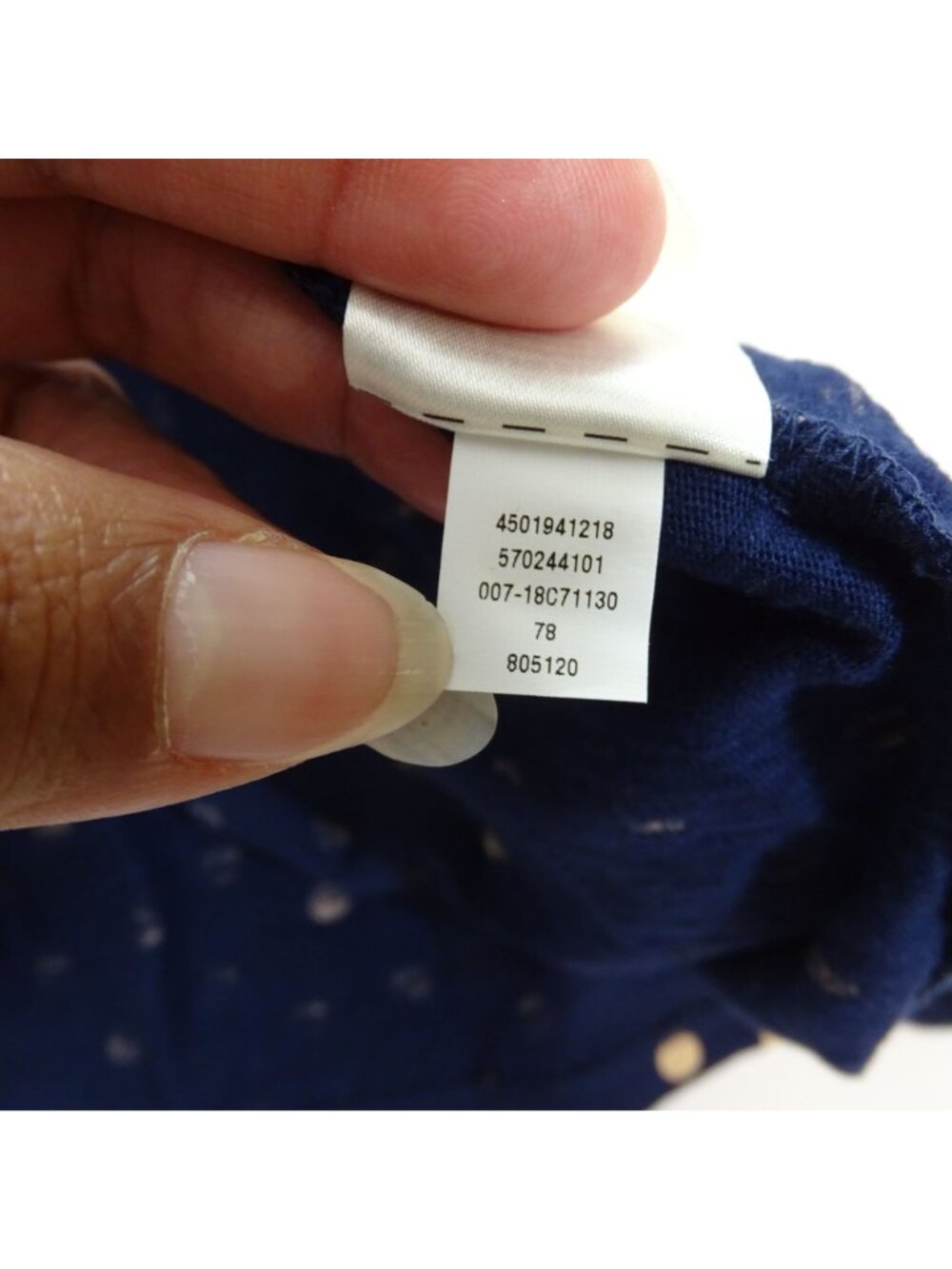Chicos Women Open Front Blue Tan Cardigan Polka Dot Size 2 L Long Sleeve Office - Picture 7 of 11